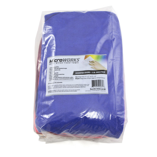 MICROFIBER TOWEL ASSORTED COLOR BULK PACK- 2 LB BAG