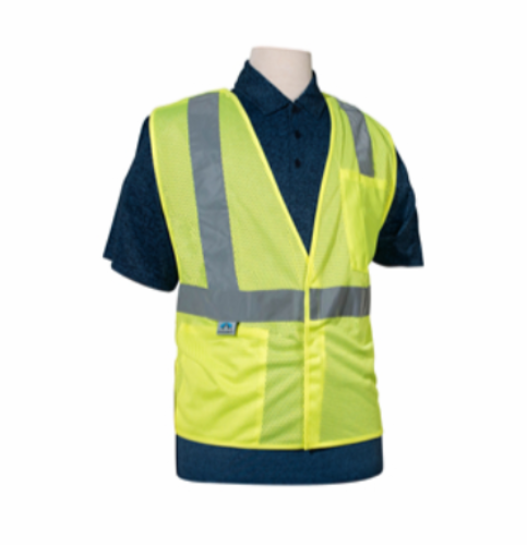  Crown® Class 2 Breakaway Safety Vest, Green Mesh