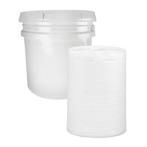 LW WHT CENTERPULL WIPER KIT  4 ROLLS  1 BUCKET W LID