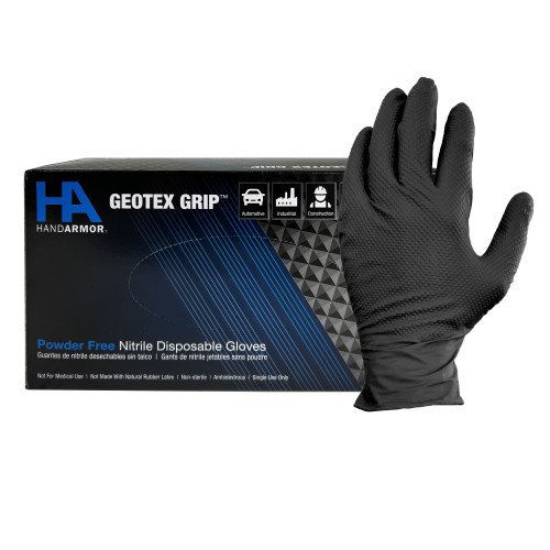 BLACK NITRILE POWDER FREE TEXTURED GLOVES 10 100-X-LARGE