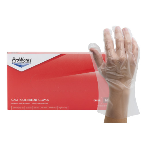 CAST POLYETHYLENE GLOVES 10 BOXES OF 100 GLOVES  LG