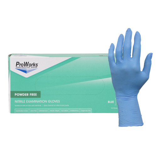 12  NITRILE EXAM POWDER FREE GLOVES BLUE-2XL 10 50