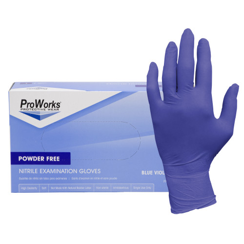 NITRILE POWDER FREE EXAM GLOVES BLUE 10 200-LG