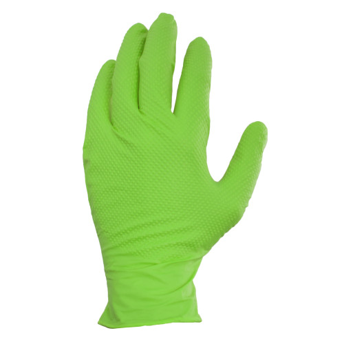 NEON GREEN NITRILE POWDER FREE TEXTURED GLOVES  10 100 -LG