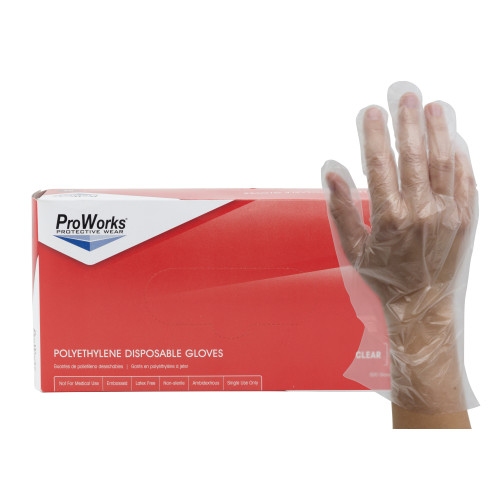 POLYETHYLENE GLOVES 20 BOXES OF 500 GLOVES  LARGE