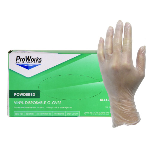 VINYL GLOVE-POWDERED  100 BX  10 BOX CS  MEDIUM