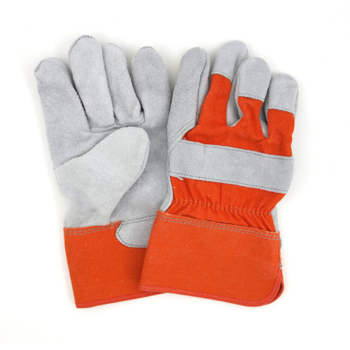 ORANGE CUFF LEATHER PALM GLOVES