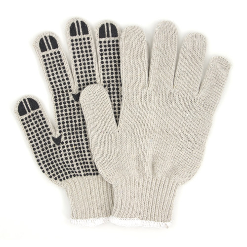 STRING KNIT GLOVES PVC DOTTED SINGLE SIDE